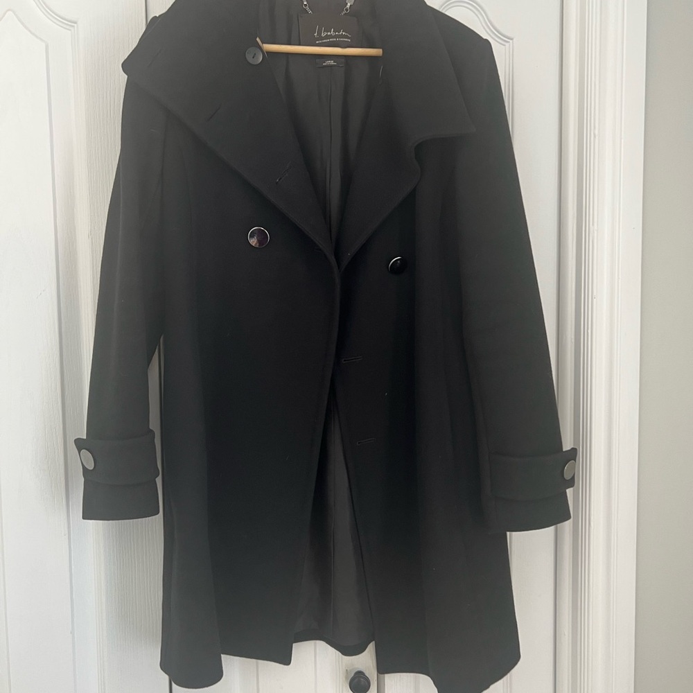 Babaton Black Double-Breasted Pea Coat